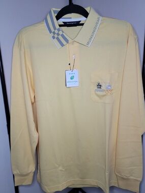 Munsing wear Golf Long-Sleeve Polo Shirt in Pale Yellow